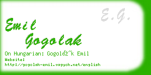 emil gogolak business card